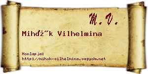 Mihók Vilhelmina névjegykártya